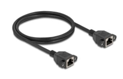 Delock Network Cable Alargador S FTP RJ45 Connector Female a RJ45 Connector Female CAT.6A Flache Version 1M Bl — image 1