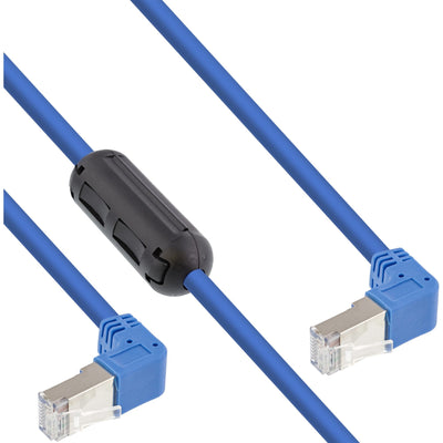 Inline Network Cable Ángulo Dos Lados Hacia Abajo, S/FTP (pimf), CAT.6, 250MHZ, Pvc, Cobre, Blue 1,6M — image 1
