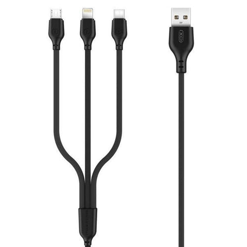 Xo Cable Charging Fast 3 1 - Micro, Type-c And Lightning a USB - 1M - Colour Black — image 1