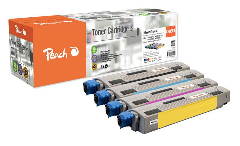 Peach Toner Oki MC853 O4586 Multipack Bk, C, M, And Compatible