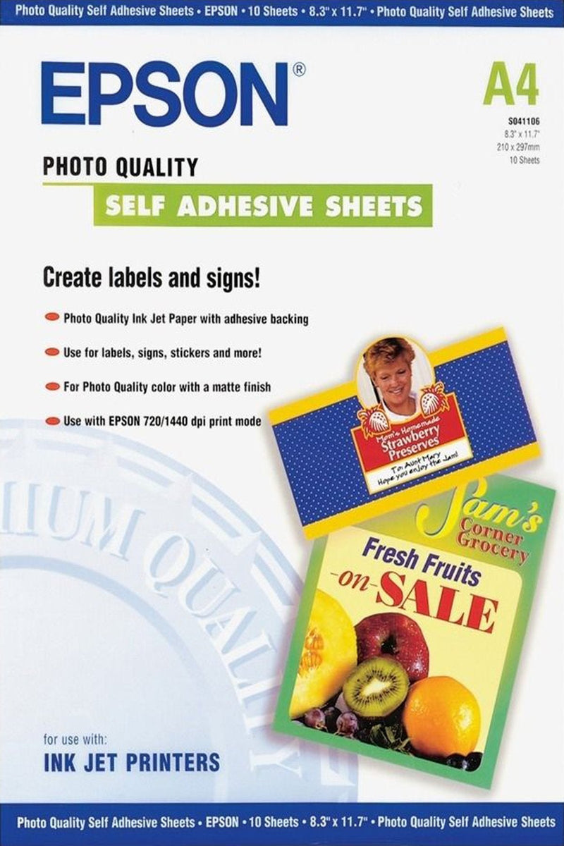 Epson Paper Inkjet Autoadhesive A4 167GR 10 Hojas