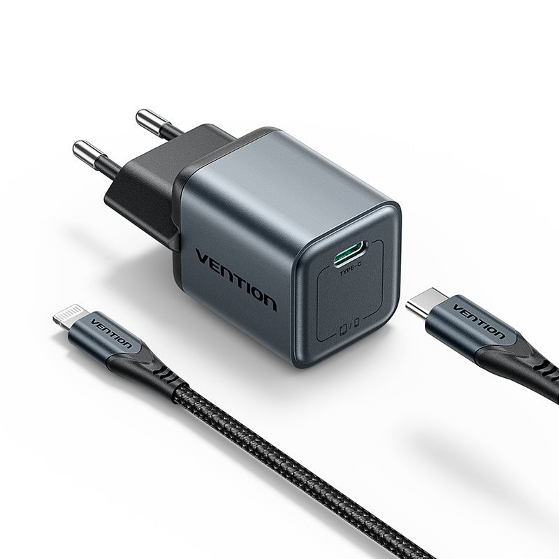 Vention Wall Charger GaN TZ-FEVH0-EU 1x USB Type-c + Cable Lightning 20W