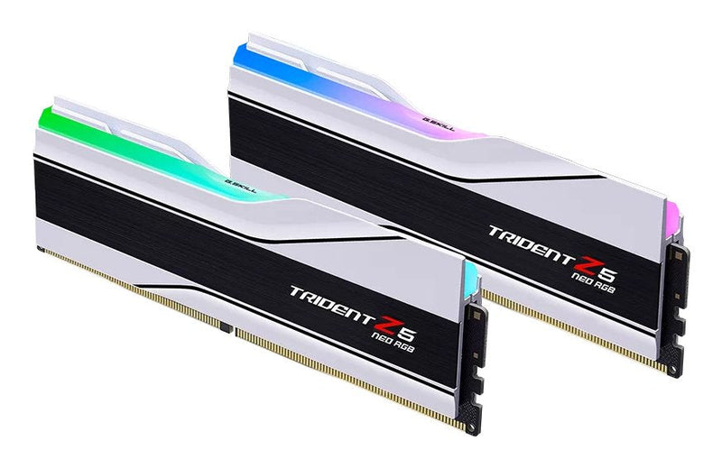 G.skill Memory 32GB DDR5 6400 2X 16GB Kit Dual, White F5-6400J3039G16GX2-TZ5NRW, Trident Z5 Neo Rgb, AMD Expo