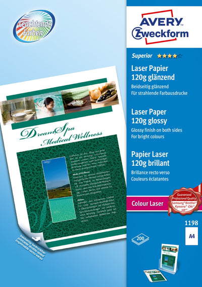 Avery Zweckform Paper Fotográfico 1198 Din A4 Glossy 120G Qm 200 Hojas — image 1