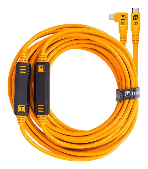 Tether Tools Tetherpro USB-C Auf USB-C Rechter Winkel Orange 9,4M