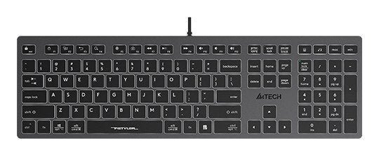 Teclado English A4TECH Fstyler FX60H (blanco Backlit) USB QWERTY Negro Gris