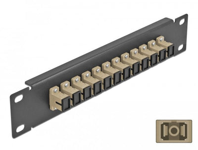 Delock 10 Patch Panel Fo 12 Ports Sc Simplex Beige 1 U Black — image 1