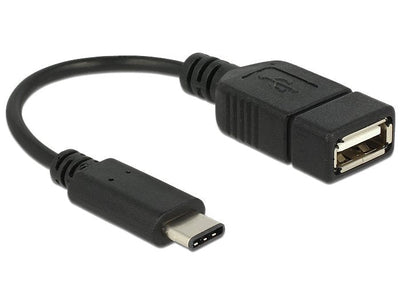 Delock Adapter USB Type-c 2.0 Male USB 2.0 Typ a Female 15CM Black — image 1