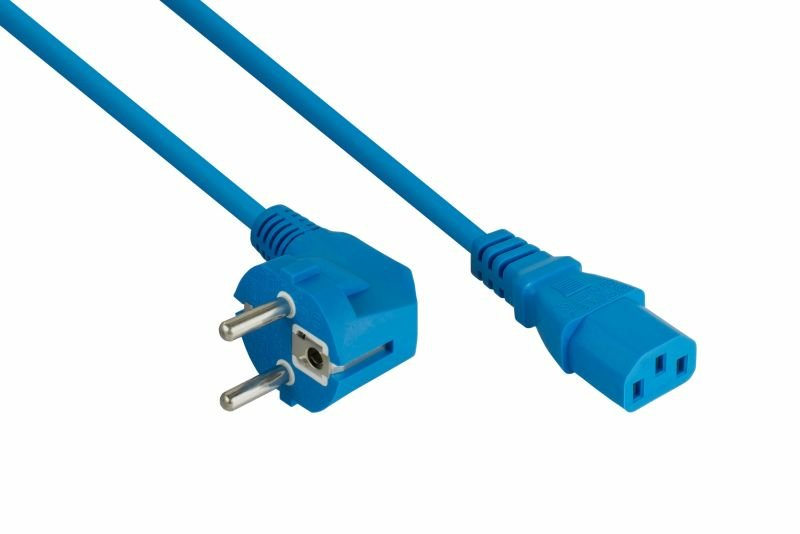 Kabelmeister Contact Protección-st. (90° Angulado.) An C13 Blue 0,5M