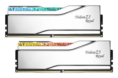 G.skill Memory 32GB DDR5 7600 (2X 16GB) Kit Dual, Plateada, F5-7600J3646G16GX2-TR5S, Trident Z5 Royal, Intel X — image 1