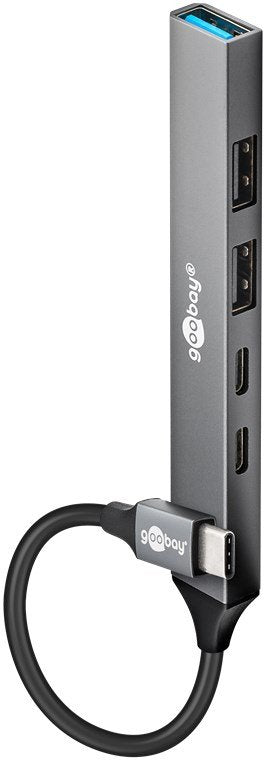 Goobay Hub Slim USB 5 Ports Usb-c™ a USB-C USB-A USB 3.2 GEN1 Grey 74460