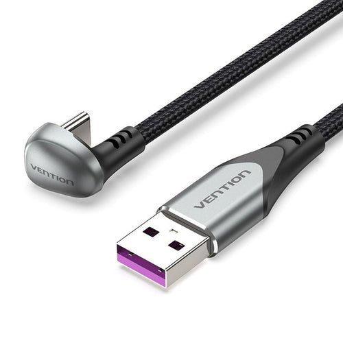 Vention USB 2.0A To USB-C M-m Cabl U-shaped 5A Cable 1M Gray Alumin