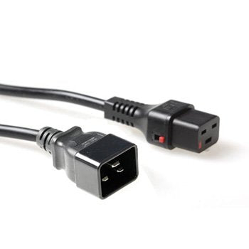 Powercord C19 IEC Lock - C20 Black 1M, PC1284 — image 1