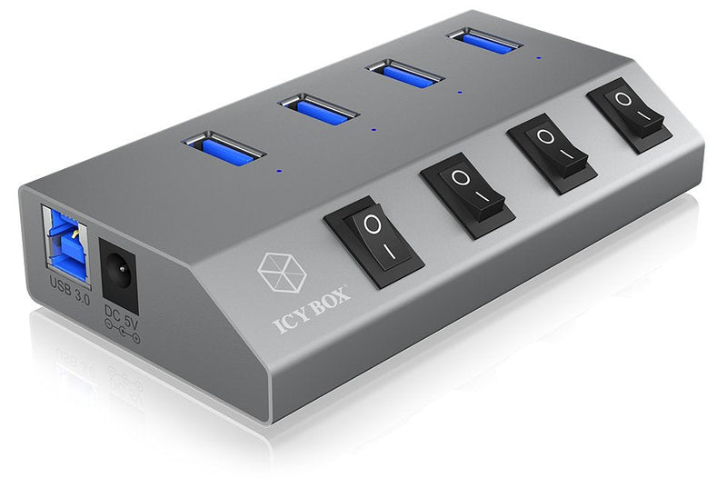 Icy Box USB 3.0 Hub 4 Ports Icy Box IB-HUB1405, Hub + Charger