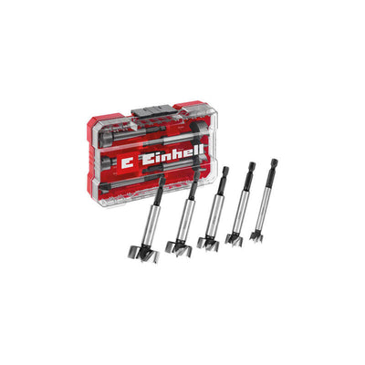 Einhell Set Of Drill Bits Forstner, 5 Pieces Red/Transparent 1/4, M-case 706003 — image 1
