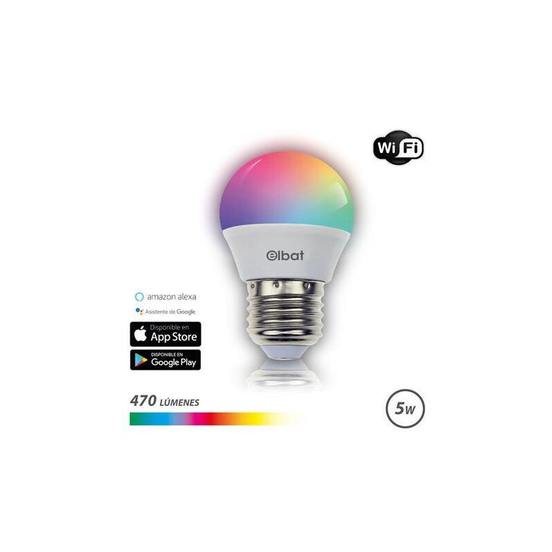 Elbat Bulb LED Esferica Smart Wi-Fi G45 E27 5W 470LM RGB - Temperatura 2700K a 6000K - Control Voice - Control
