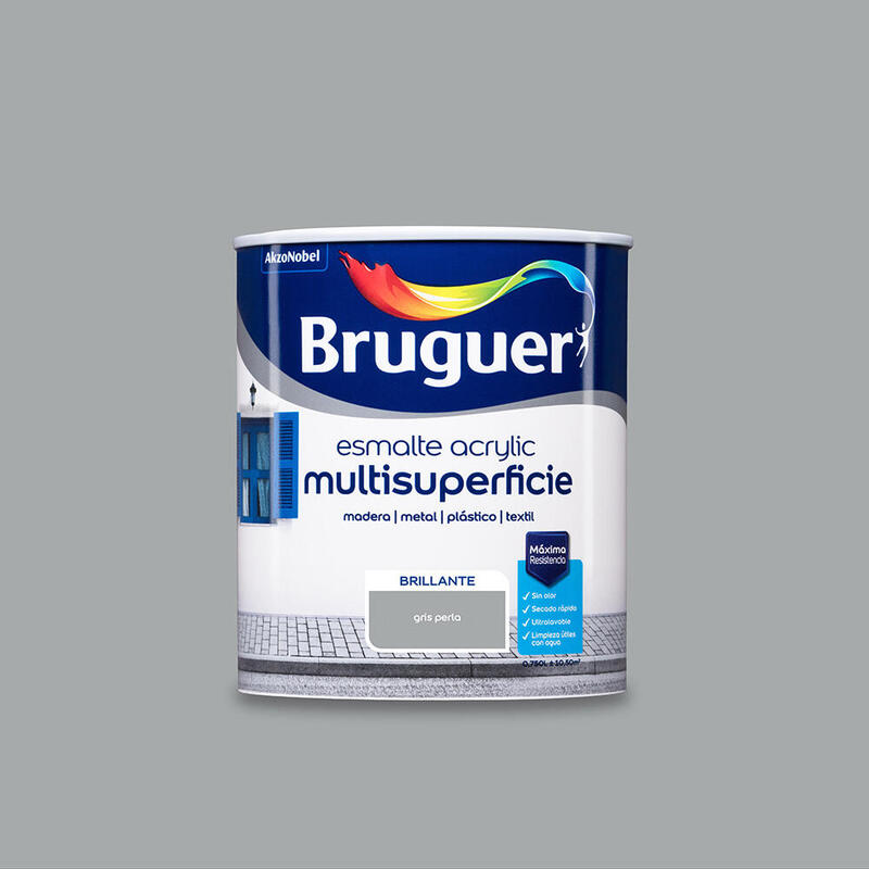 Bruguer Esmalte Acrylic Multisuperficie Glossy Grey Perla 0,750L 5057471