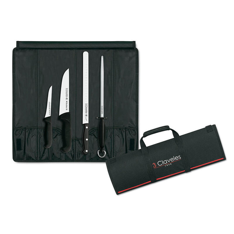 Case Professional Cortar Jamón With 3 Cuchillos + Chaira