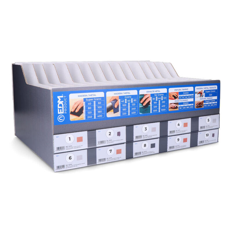 EDM Expositor Carton Paper Lija 49X22X37CM