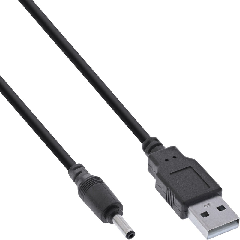 Inline Adapter Power Cc USB , Plug USB a Male a Plug Cc 3,5X1,35MM, Black 1M
