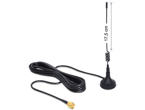 Delock Gsm / Umts Antenna Sma 3 dBi Omnidirectional With Magnetic Stand Fixed Black — image 1