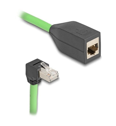 Delock RJ45 Network Cable Alargador CAT.6A Connector Male Abajo Angulado a Connector Female Sf UTP Schleppkett — image 1