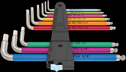 Wera 3950/9 Hex-plus Multicolour Imperial Inoxidable 1 Set Of Keys Allen, 5022860001