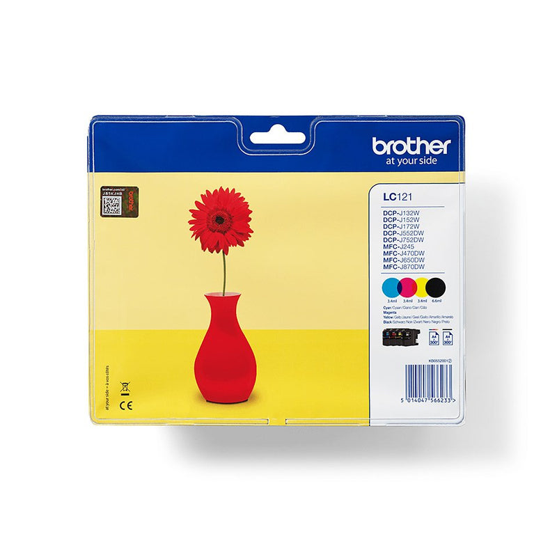 Brother Ink Genuine LC121 Black + 3 Colours