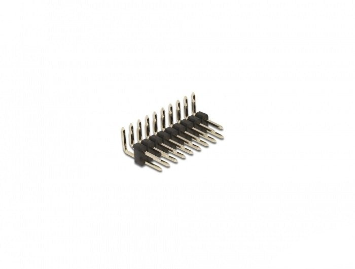 Delock Connector 10 Pines, Paso 2,54MM, 2 Filas, Acodado, 5 Pieces