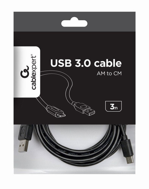 Gembird USB Cable 2.0A USB Type-c 3M Black — image 1