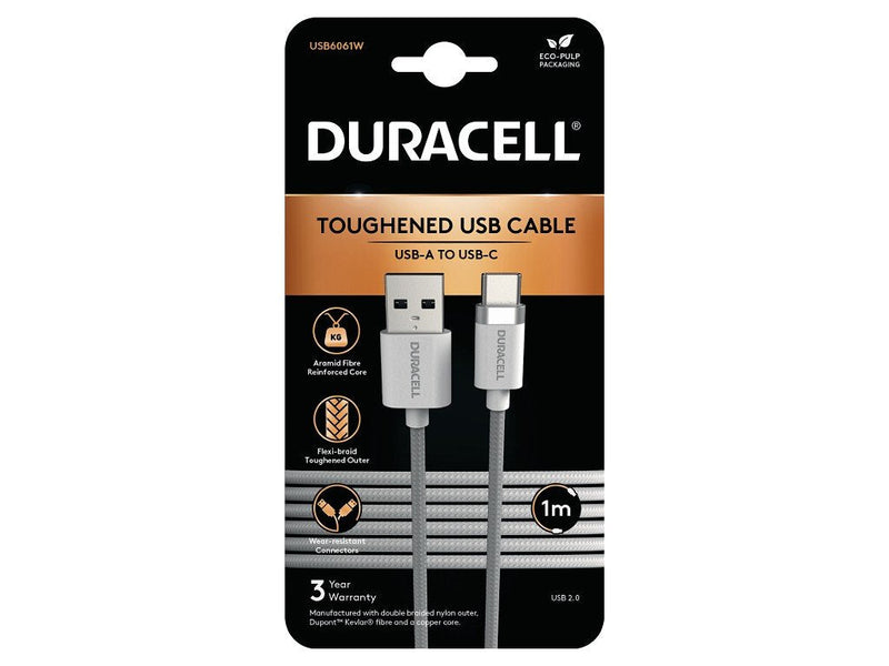 Duracell 1M USB-A To USB-C 2.0 Braided For All Type-c Smartphones USB6061W