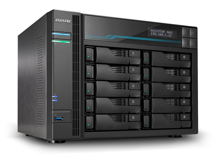 Asustor Server NAS Lockestor Pro AS7110T 10 Bahias Intel 9TH Xeon E-2224 Quad 3.4GHZ 8GB 2X2.5GBE 2X10GBE RAID