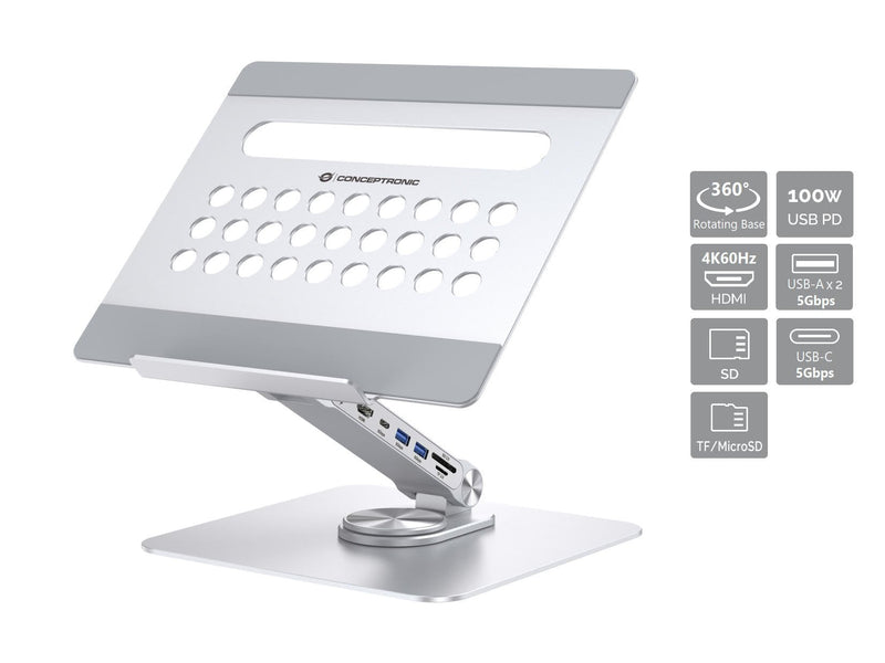 Conceptronic Stand DONN27G Computer Laptop Silver