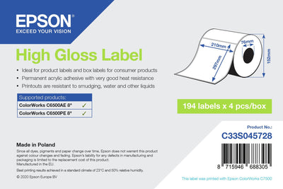 Epson C33S045728 Label Printer White Label Printer Self-adhesive — image 1