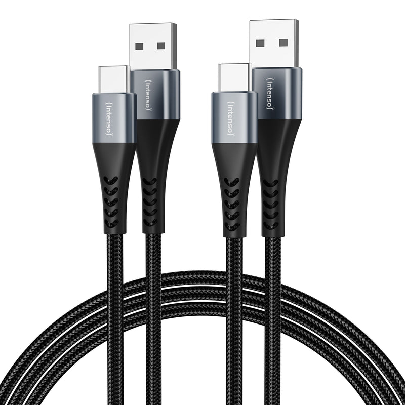Intenso USB-A/USB-C Cable A60C Nylon 2M Black Double Pack