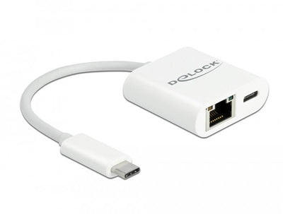 Delock USB Type-c™ Adapter a Gigabit LAN 10 100 1000Mbps With Power Delivery Connection White — image 1