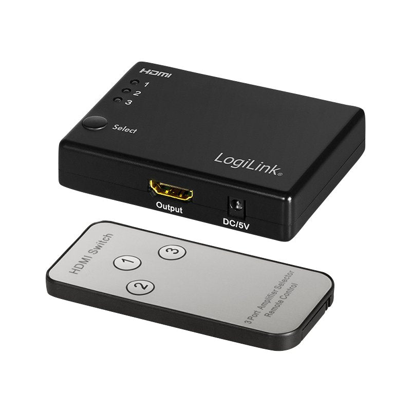 Logilink Switch HD0042 HDMI 3X1 Ports 1080P / 60HZ, Hdcp, Cec, Rc, Pequeñ Or