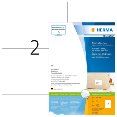 Herma Labels Dirección Premium A5 White 105X148 Mm 800 Pieces — image 1