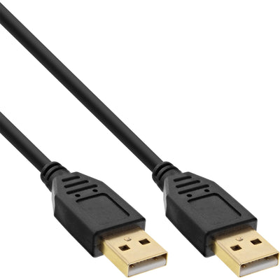 Inline USB Cable 2.0 , Am/Am, Black Contactos Chapados Oro, 5M — image 1