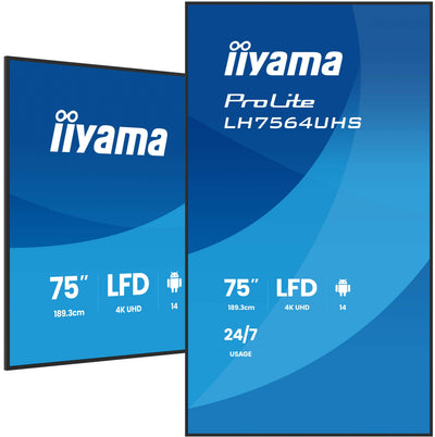 Iiyama LH7564UHS-B1AG Screen Señalización Screen Plana Señalización Digital 190,5CM (75) Wi-Fi 500 Cd / M² 4K  — image 1