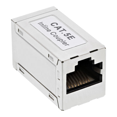 Inline Adapter CAT.5E, Blindado, Metal 2x RJ45 F/F, 1:1 — image 1