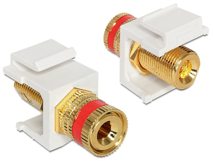 Delock 86304MÓDULO Integración Keystone Poste Nut Rosca Red / White