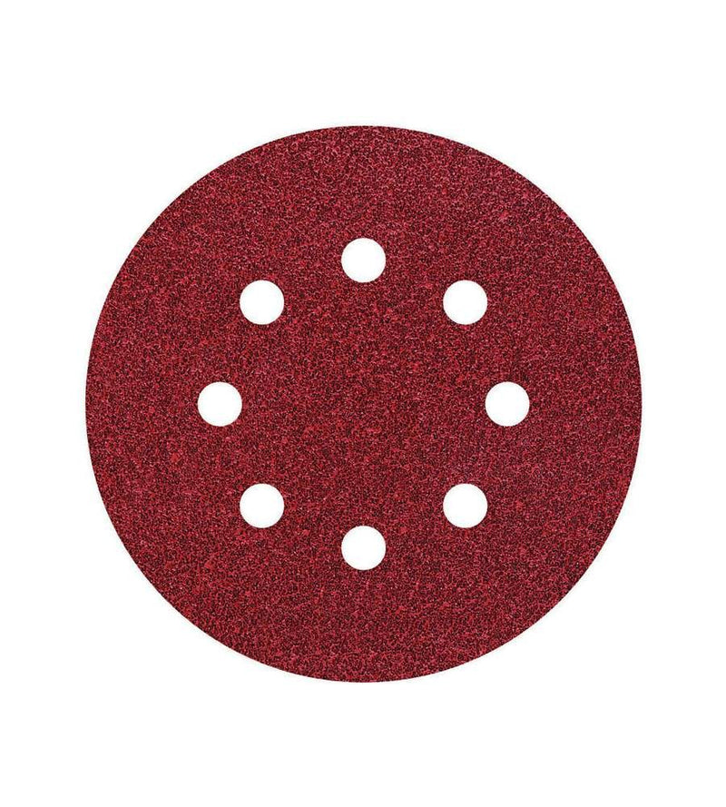 Wolfcraft Pack 5 Hojas Lijar Adhesivas, Corindón Grano 60 Perforadas Ø125MM 2250000