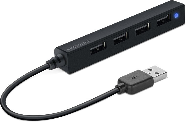 Speedlink Hub Snappy Slim USB4-PORT, USB 2.0, Passive, Black