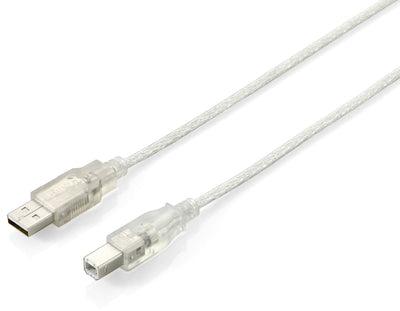 USB Cable 2.0 Type a - B Transparent 1M — image 1