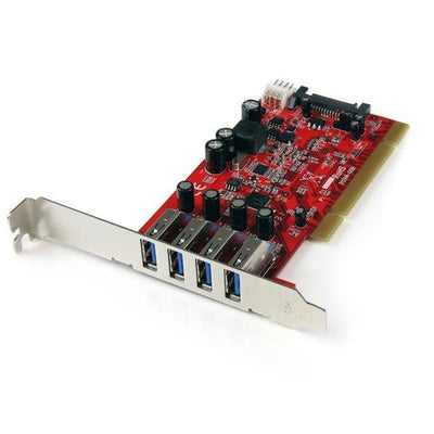 StarTech.com Card Adapter Pci USB 3.0 Superspeed 4 Ports With Power SATA LP4 Hub Concentrador Internal 2x USB  — image 1