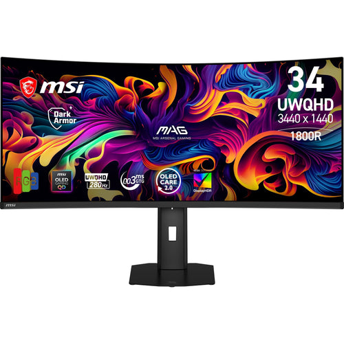 Msi Mag 341CQP Qd-oled X28 Monitor PC 86,4CM (34) 3440 X 1440 Pixels Ultrawide Quad HD Black — image 1