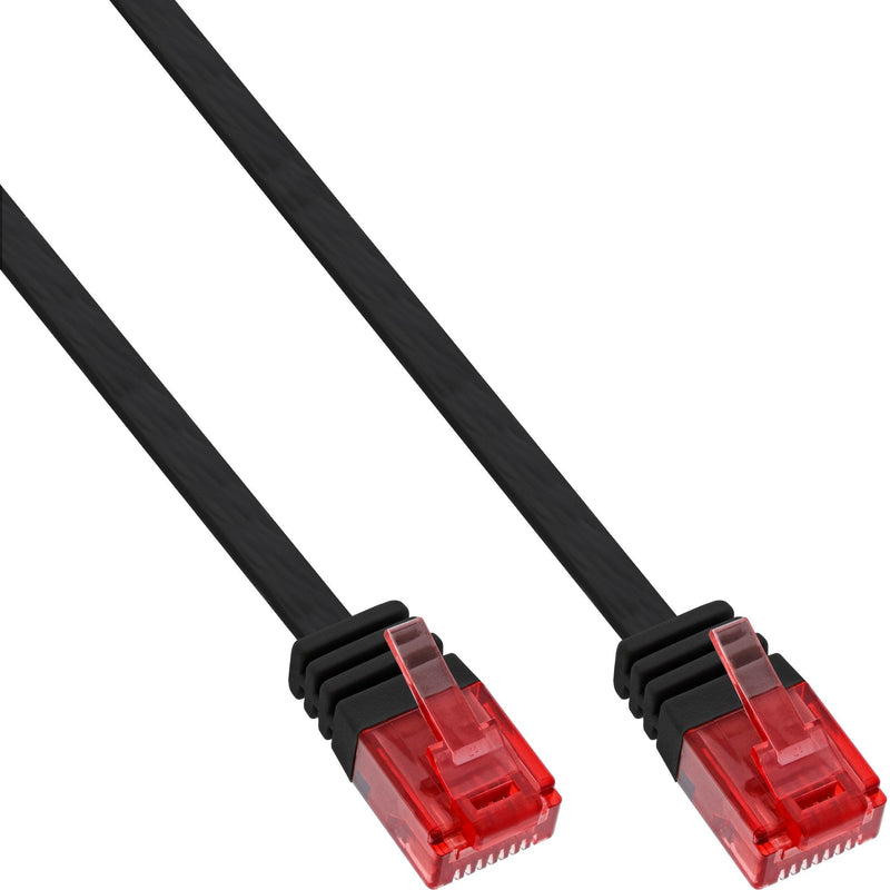 Inline Flat Ultraslim Network Cable U/UTP CAT.6 Gigabit Ready Black 15M