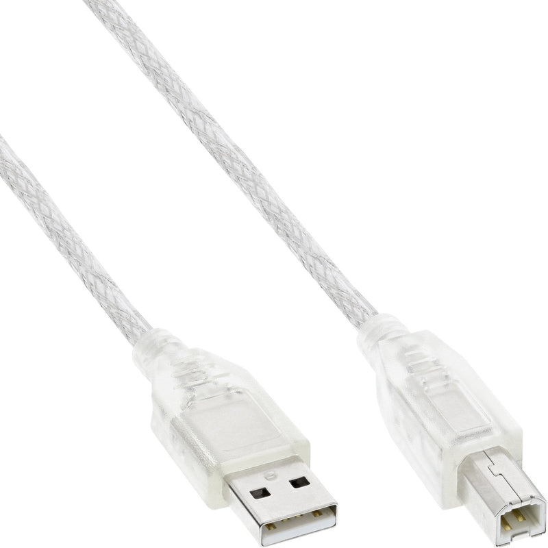 Inline USB 2.0 Cable Type a B Male Transparent 7M