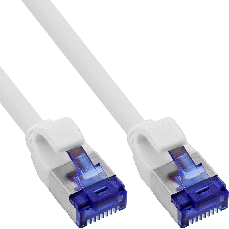 Inline® Network Cable Slim, CAT.6A, S/FTP, Tpe (lszh) Flexible, PoE, White, 0.3M